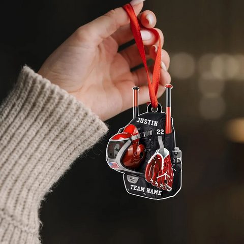 Custom Baseball Softball Bag Acrylic Christmas Ornament